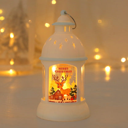 Christmas Decorative Cylinder Wind Light with Santa Snowman Designs