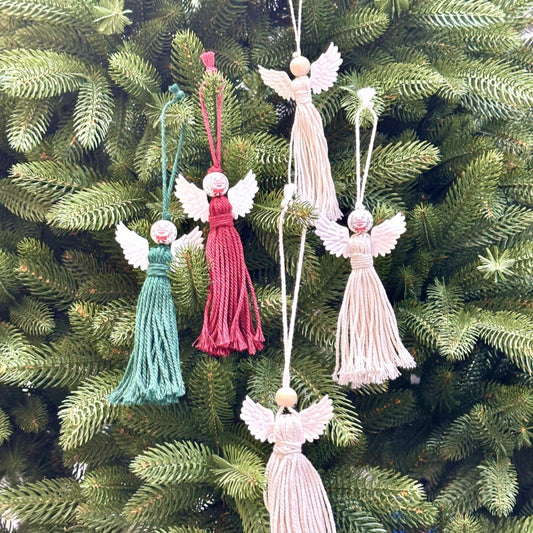 Handmade Cotton Rope Christmas Angel Pendant
