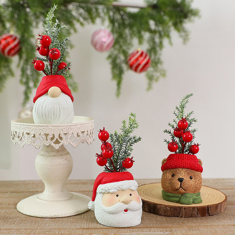 Resin Christmas Gnome Doll Santa Snowman Decoration Ornament