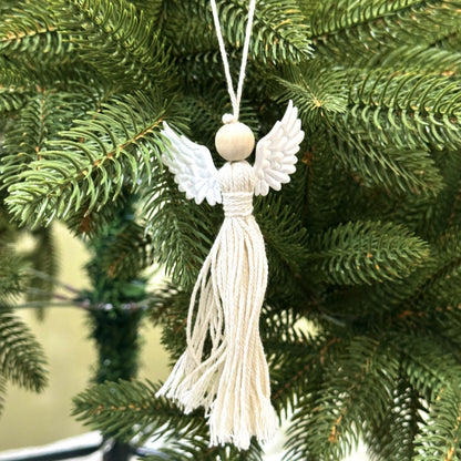 Handmade Cotton Rope Christmas Angel Pendant
