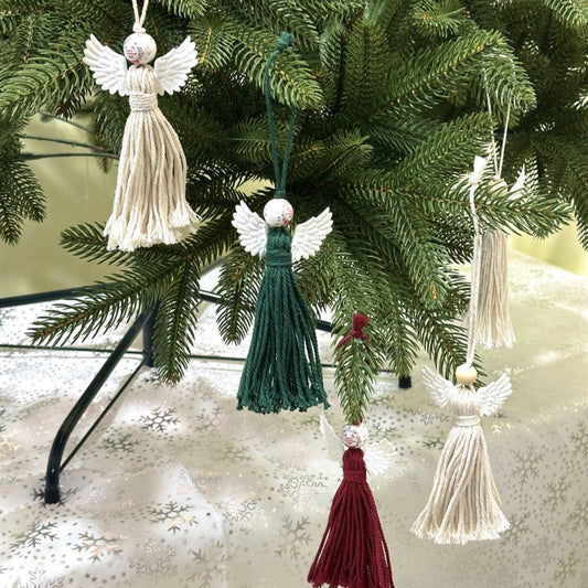 Handmade Cotton Rope Christmas Angel Pendant